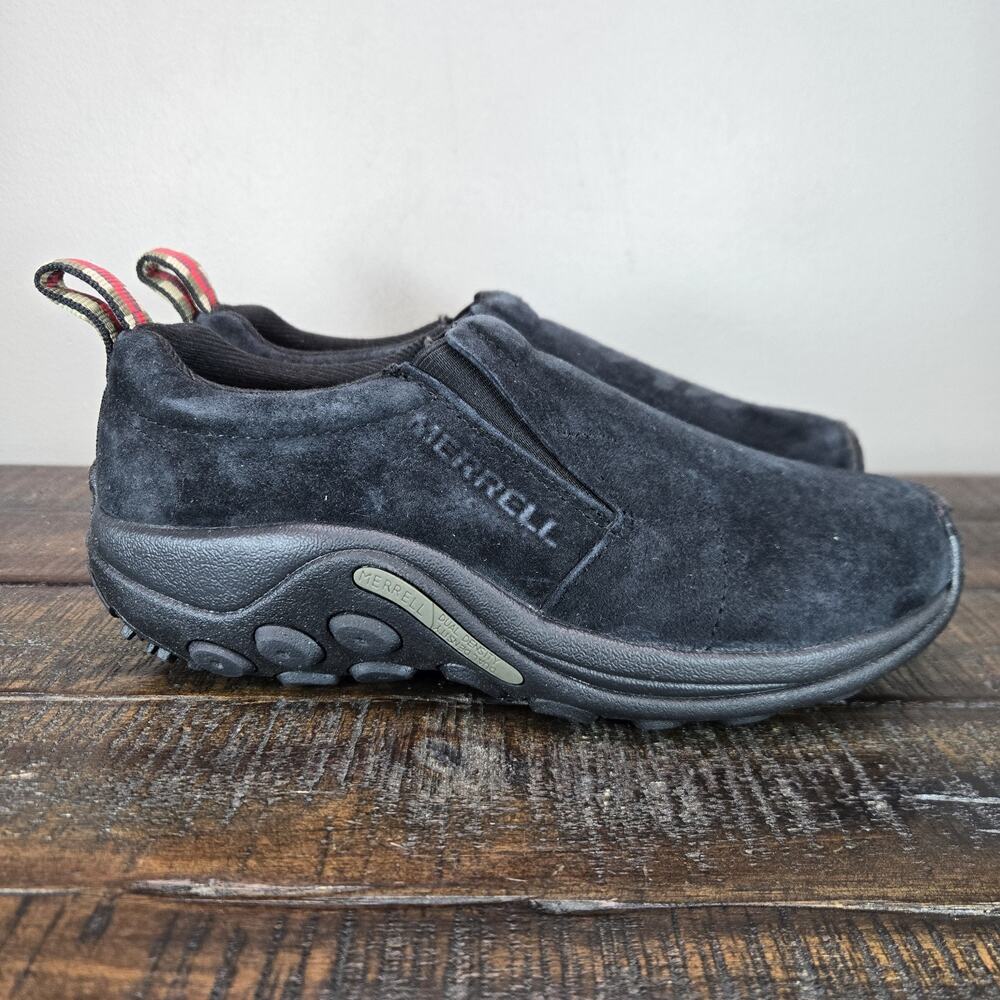Merrell Jungle Moc Womens Size 7.5 M Casual Slip On Shoes Loafer Black Suede